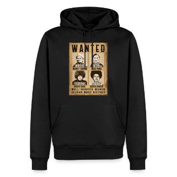 Black History Shirt, Harriet Tubman Angela Davis - Men’s Premium Organic Hoodie - black - Front - Nico (187cm)