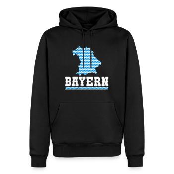 Bayern Blau Weiß Freistaat Bayern Bayerisch - Männer Premium Bio Hoodie - Schwarz - Vorne - Nico (187cm)