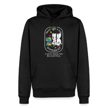 Autismus-Bewusstseins-Shirt, was dich anders macht - Männer Premium Bio Hoodie - Schwarz - Vorne - Nico (187cm)