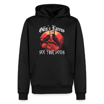 Asgard Runen | Wikinger T-Shirt | Odins Raben - Männer Premium Bio Hoodie - Schwarz - Vorne - Nico (187cm)