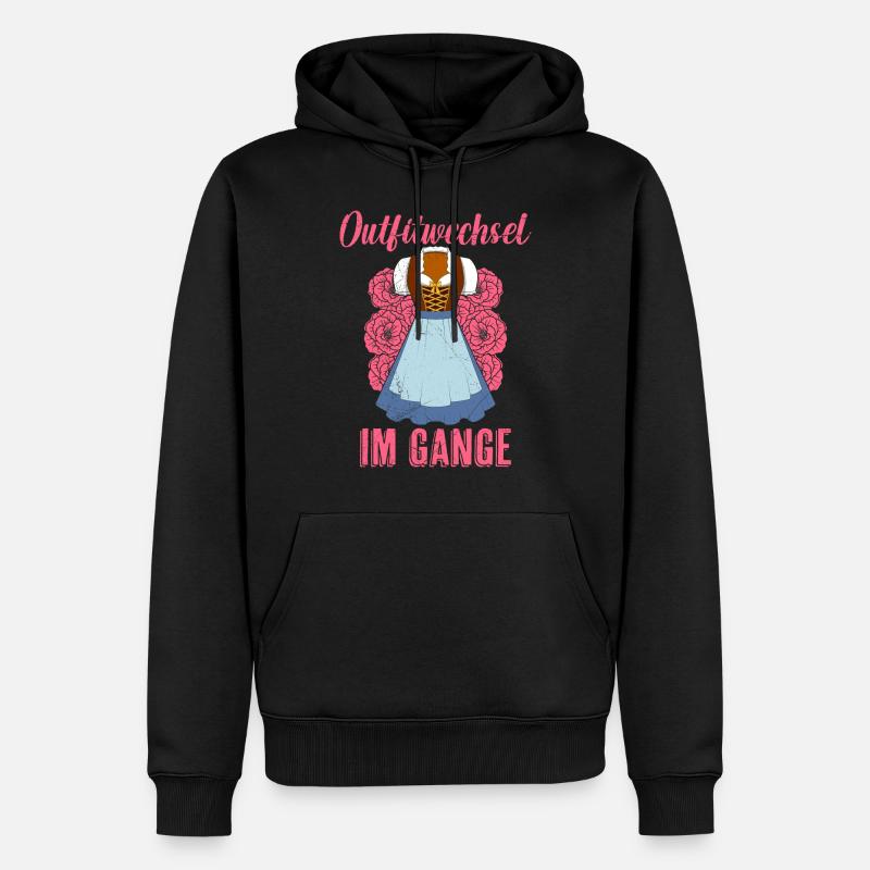 im Gange Dirndl Damen Bierfans - Männer Premium Bio Hoodie - Schwarz