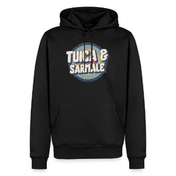 Chemise roumaine, Tuica et Sarmale Tee, Chou - Sweat à capuche Premium bio Homme - noir - Devant - Nico (187cm)