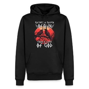Yggdrasil Baum | Wikinger T-Shirt | Wikinger Raben - Männer Premium Bio Hoodie - Schwarz - Vorne - Nico (187cm)