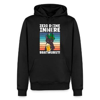 Deutschland Bierfan Zeig deine Innere Bratwurst - Männer Premium Bio Hoodie - Schwarz - Vorne - Nico (187cm)