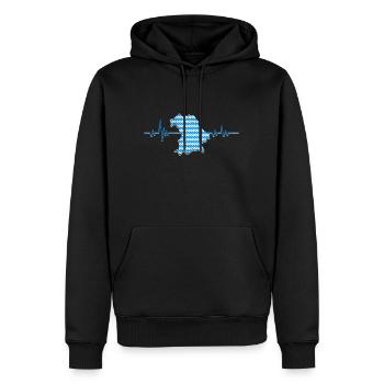 Bayern Herzklopfen Flagge Bayerisch Weiß Blau - Männer Premium Bio Hoodie - Schwarz - Vorne - Nico (187cm)