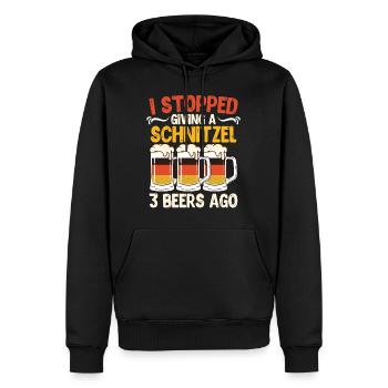 La bière allemande a cessé de donner un schnitzel 3 bières - Sweat à capuche Premium bio Homme - noir - Devant - Nico (187cm)
