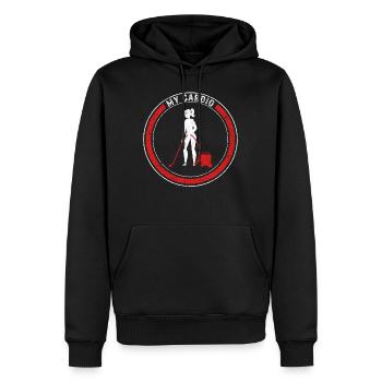 Cardio Shirt, My Cardio Tee, Housekeeping And - Men’s Premium Organic Hoodie - black - Front - Nico (187cm)