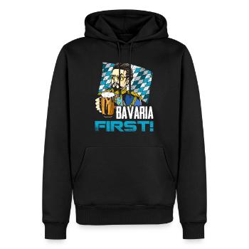 Bayern First König Ludwig Freistaat Bayern - Männer Premium Bio Hoodie - Schwarz - Vorne - Nico (187cm)
