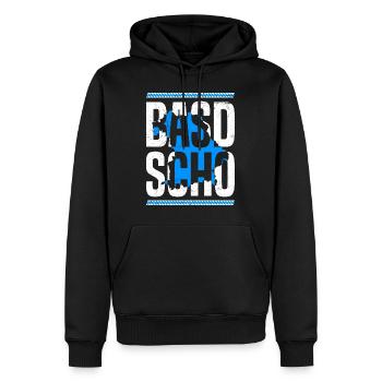 Basd Scho Boarisch Bayern Flagge Bayern Weiß Blau - Männer Premium Bio Hoodie - Schwarz - Vorne - Nico (187cm)