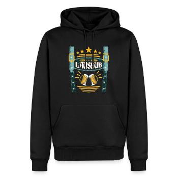 Lederhosen Lausbua Bayerisch Trachten Shirt Herren - Männer Premium Bio Hoodie - Schwarz - Vorne - Nico (187cm)