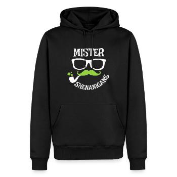 Mister Shenanigans Cadeau amusant de la Saint-Patrick - Sweat à capuche Premium bio Homme - noir - Devant - Nico (187cm)