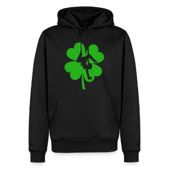 Gymnaste Saint-Patrick Trèfle irlandais - Sweat à capuche Premium bio Homme - noir - Devant - Nico (187cm)