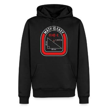 Math Shirt, Math Is Easy Find X Here It Is Tee, - Men’s Premium Organic Hoodie - black - Front - Nico (187cm)