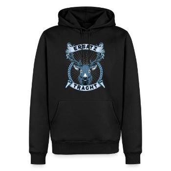 Ersatz Tracht Lederhose Herbstfest - Männer Premium Bio Hoodie - Schwarz - Vorne - Nico (187cm)