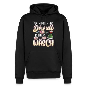 Mein Dirndl is in da Wäsch Bayerisches Dirndl Shir - Männer Premium Bio Hoodie - Schwarz - Vorne - Nico (187cm)