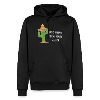Hemd zur Sensibilisierung für psychische Gesundheit, Nacho Durchschnittlich - Männer Premium Bio Hoodie - Schwarz - Vorne - Nico (187cm)