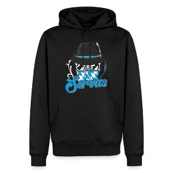 Bayerisch Servus München Shirt Bayern Gruß - Men’s Premium Organic Hoodie - black - Front - Nico (187cm)