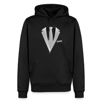 Tuxedo avec une cravate pour les mariages et spéciaux - Sweat à capuche Premium bio Homme - noir - Devant - Nico (187cm)