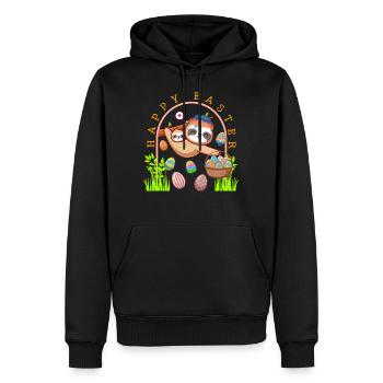 Chemise de Pâques, Happy Easter Tee, Easter Sloth - Sweat à capuche Premium bio Homme - noir - Devant - Nico (187cm)
