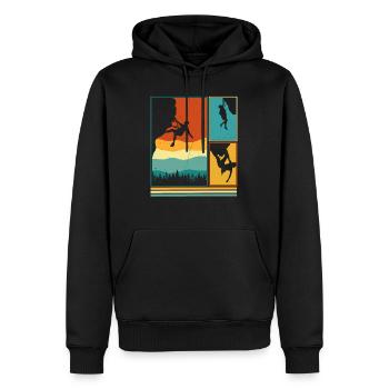 Drôle de chemise d’escalade, Vintage Retro Rock - Sweat à capuche Premium bio Homme - noir - Devant - Nico (187cm)