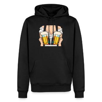 Trachten Shirt Frauen Bierfan - Sweat à capuche Premium bio Homme - noir - Devant - Nico (187cm)