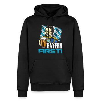 Bavière Premier roi Louis État libre de Bavière - Sweat à capuche Premium bio Homme - noir - Devant - Nico (187cm)