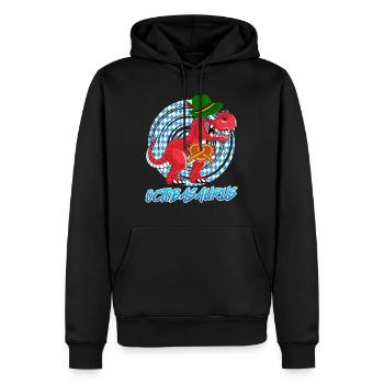 Oktobasaurus Rex Dinosaur Pretzel - Men’s Premium Organic Hoodie - black - Front - Nico (187cm)