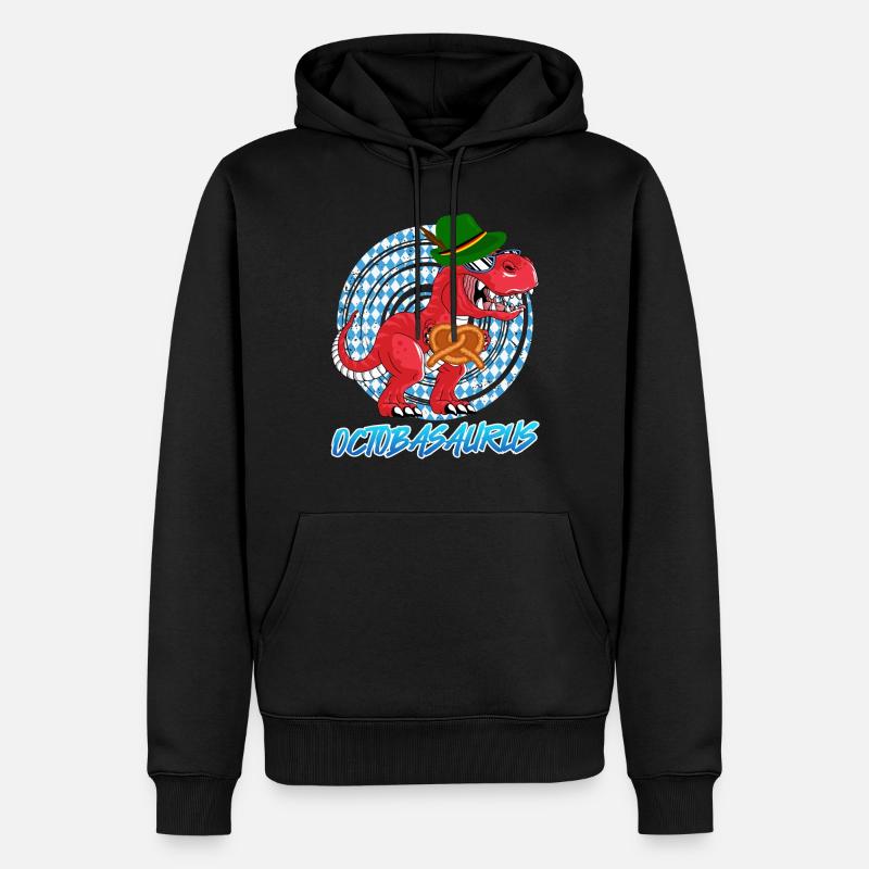 Oktobasaurus Rex Dinosaure Bretzel - Sweat à capuche Premium bio Homme - noir