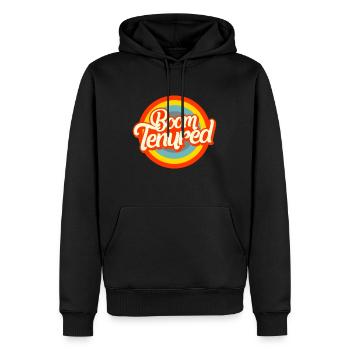 Chemise d’enseignant, Boom Tenured Rainbow Funny Tee, - Sweat à capuche Premium bio Homme - noir - Devant - Nico (187cm)