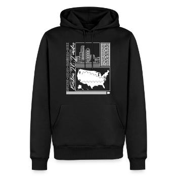 Running Shirt, Hopkinton Ashland Framingham - Men’s Premium Organic Hoodie - black - Front - Nico (187cm)