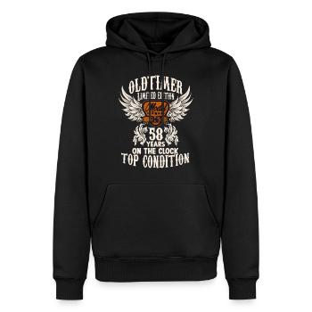 1965 year 58 years old classic car birthday rocker - Männer Premium Bio Hoodie - Schwarz - Vorne - Nico (187cm)