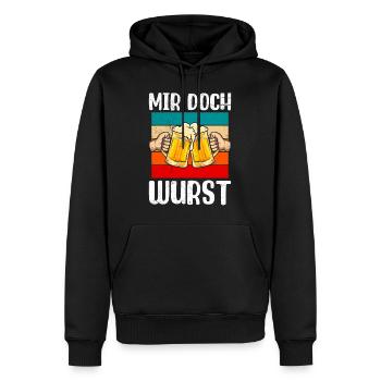 Bierfan Deutschland Mir doch Wurst Bierkrug - Men’s Premium Organic Hoodie - black - Front - Nico (187cm)