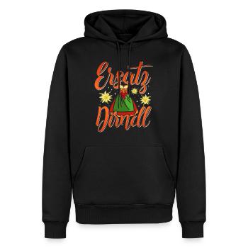 Trachten Frauen Ersatz Dirndl Shirt - Sweat à capuche Premium bio Homme - noir - Devant - Nico (187cm)