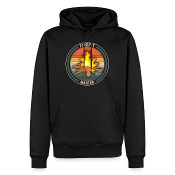 Chemise de camping, tee Firepit Master, feu extérieur - Sweat à capuche Premium bio Homme - noir - Devant - Nico (187cm)