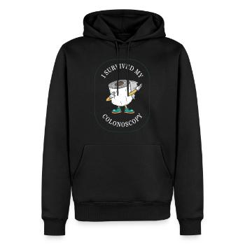 Darmkrebs-Aufklärungs-Shirt, ich habe meine - Männer Premium Bio Hoodie - Schwarz - Vorne - Nico (187cm)