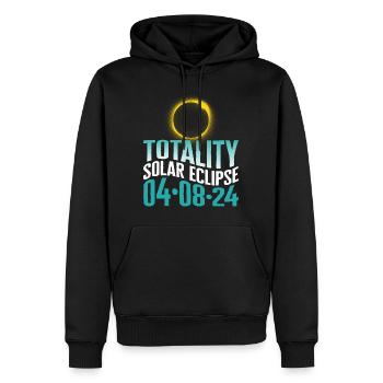Sonnenfinsternis T-Shirt, Totality Sonnenfinsternis 04 08 - Männer Premium Bio Hoodie - Schwarz - Vorne - Nico (187cm)