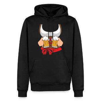 Buveur de bière Femmes Chemise traditionnelle Femmes Bavière - Sweat à capuche Premium bio Homme - noir - Devant - Nico (187cm)
