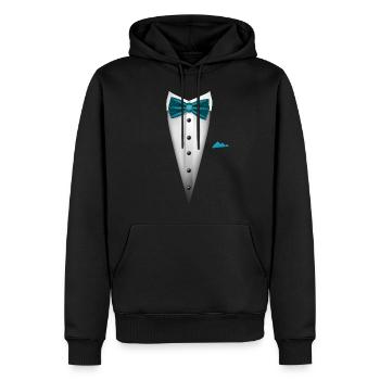 Conception de smoking avec nœud papillon pour les mariages et - Sweat à capuche Premium bio Homme - noir - Devant - Nico (187cm)