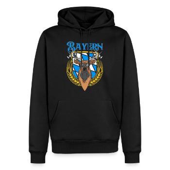 Bayern Shirt München Bayerische Flagge Bayer - Männer Premium Bio Hoodie - Schwarz - Vorne - Nico (187cm)