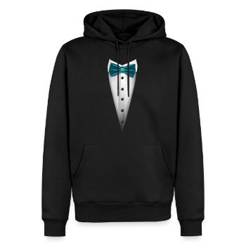Conception de smoking avec nœud papillon pour les mariages et - Sweat à capuche Premium bio Homme - noir - Devant - Nico (187cm)