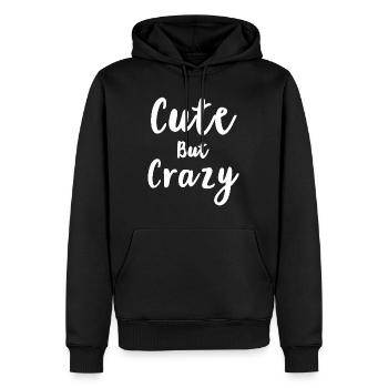 Niedliches, aber verrücktes, sarkastisches Design - Männer Premium Bio Hoodie - Schwarz - Vorne - Nico (187cm)