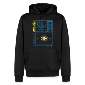 Sonnenfinsternis T-Shirt, Totality Sonnenfinsternis 04 08 - Männer Premium Bio Hoodie - Schwarz - Vorne - Nico (187cm)