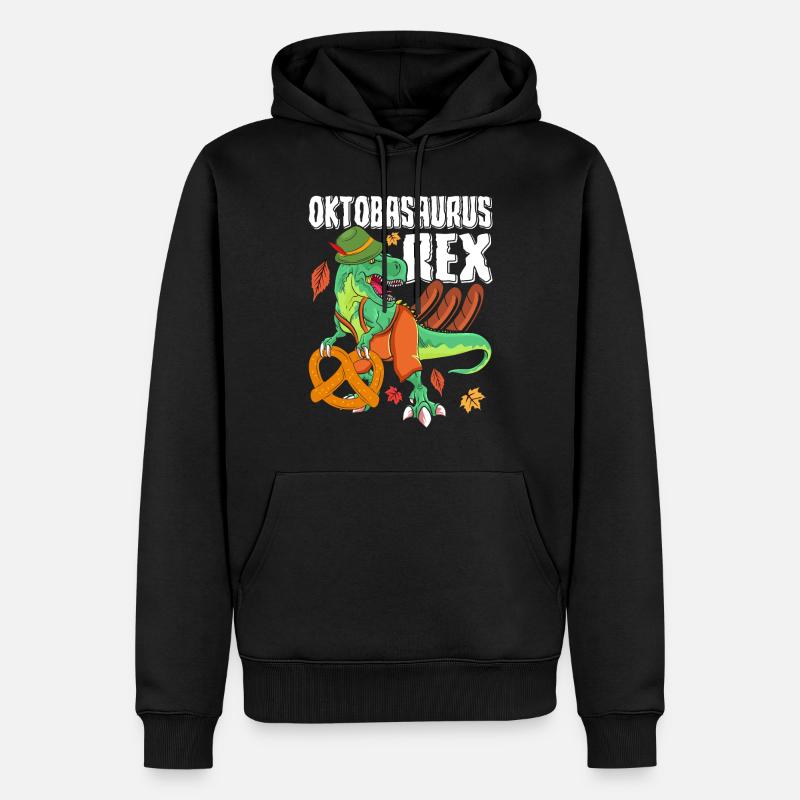 Oktobasaurus Rex Dinosaure Bretzel - Sweat à capuche Premium bio Homme - noir