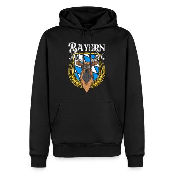 Bayern Shirt München Bayerische Flagge Bayer - Männer Premium Bio Hoodie - Schwarz - Vorne - Nico (187cm)