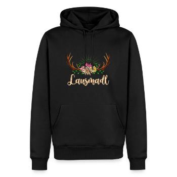 Lausmadl Bayerische Mädchen Bayern Frauen - Männer Premium Bio Hoodie - Schwarz - Vorne - Nico (187cm)