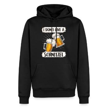 Schnitzel Shirt Bayerisch I don't Give a Schnitzel - Männer Premium Bio Hoodie - Schwarz - Vorne - Nico (187cm)
