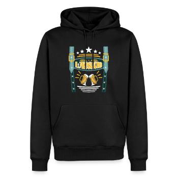 Lederhosen Lausbua Bayerisch Trachten Shirt Herren - Männer Premium Bio Hoodie - Schwarz - Vorne - Nico (187cm)