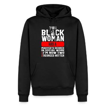 Sozialarbeiter-Hemd, Schwarze Frau Hat Einen Meister - Männer Premium Bio Hoodie - Schwarz - Vorne - Nico (187cm)