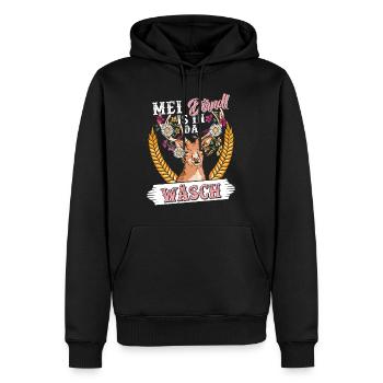 Mein Dirndl is in da Wäsch Bayerisches Dirndl Shir - Männer Premium Bio Hoodie - Schwarz - Vorne - Nico (187cm)