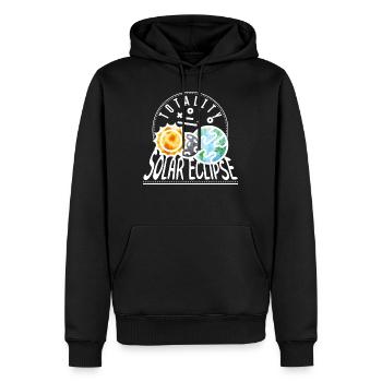 Sonnenfinsternis T-Shirt, Totality Sonnenfinsternis 04 08 - Männer Premium Bio Hoodie - Schwarz - Vorne - Nico (187cm)